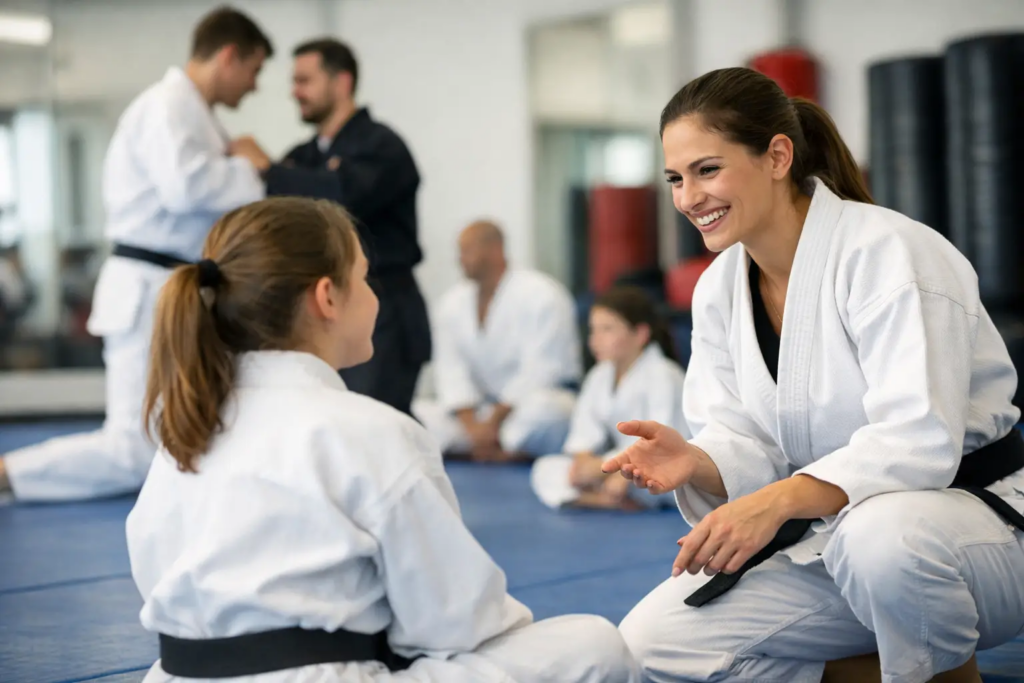 Martial Arts Instructors helping children